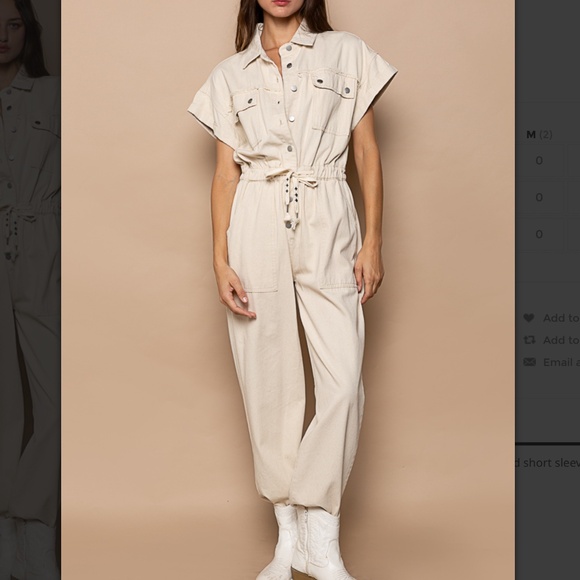 *SALE* POL Cream Jumpsuit - Picture 4 of 11